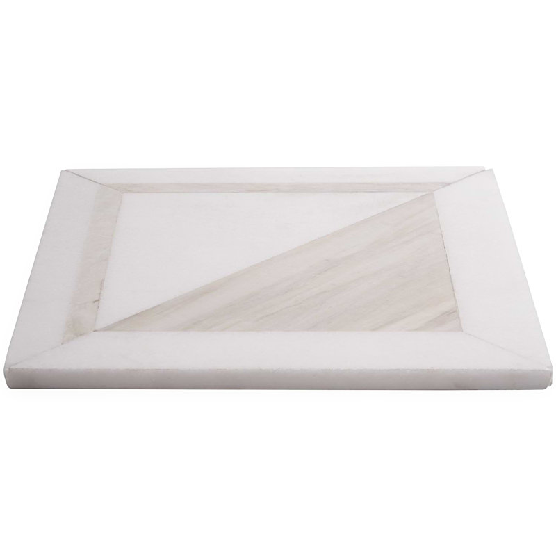 Beige and Cream 8.5" Porcelain Mosaic Tile with Marble Look