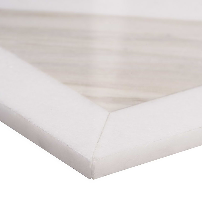 Beige and Cream 8.5" Porcelain Mosaic Tile with Marble Look