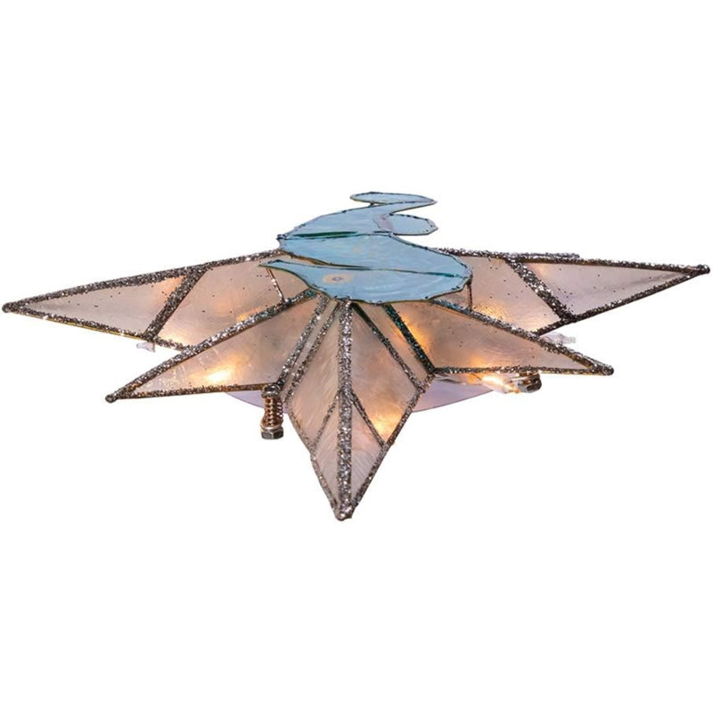 Blue and White Metal Seahorse Bethlehem Star Tree Topper