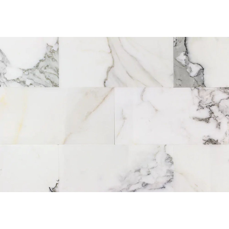 Calacatta 6" x 12" Glossy Marble Look Subway Tile