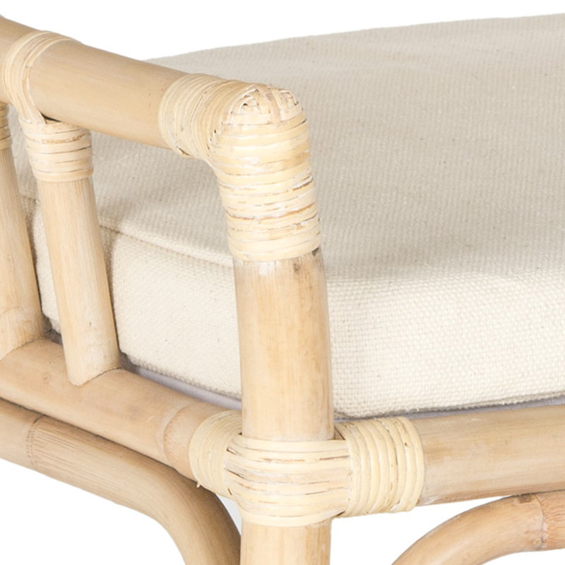 Donatella Transitional Natural White Wash Rattan Armchair with Cushion