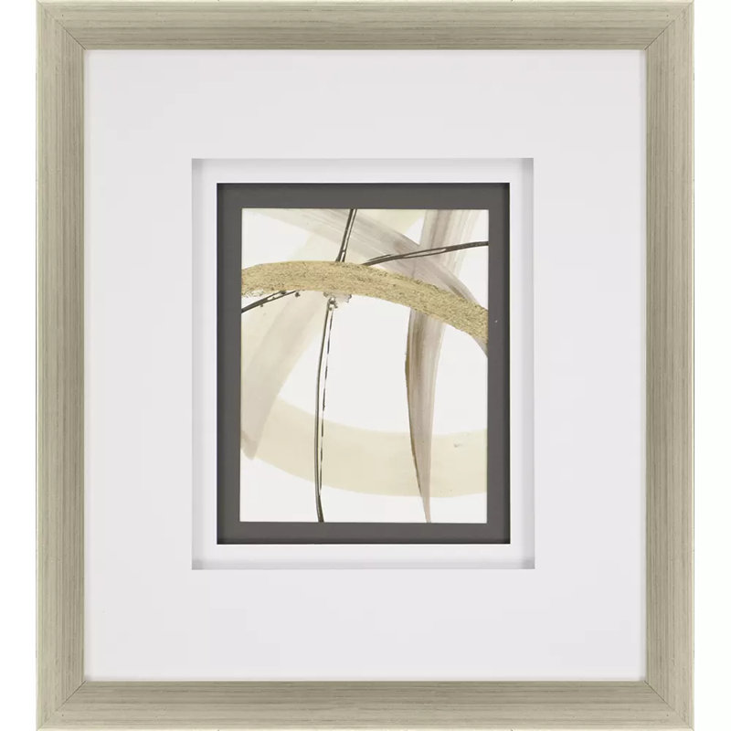 Silver Leaf Block Profile Wood Framed Geometric Art Print