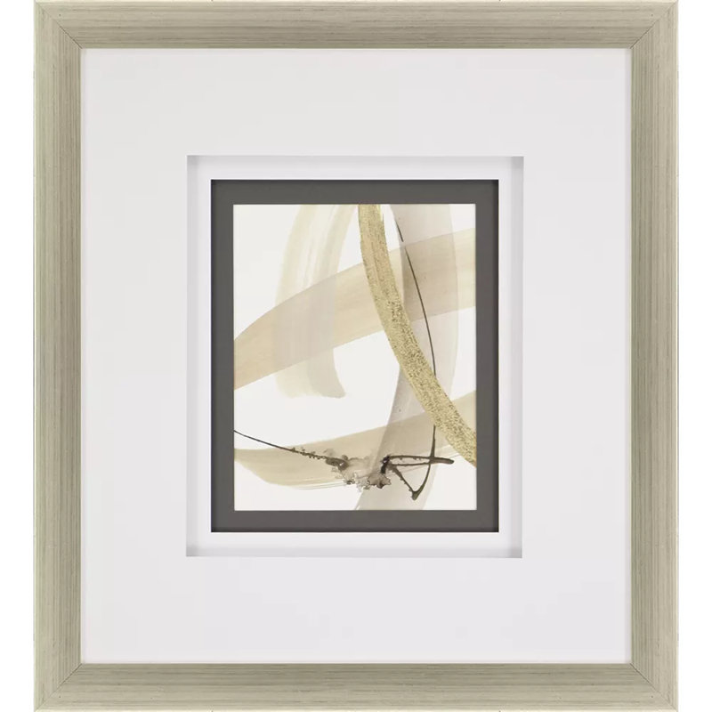 Silver Leaf Block Profile Wood Framed Geometric Art Print