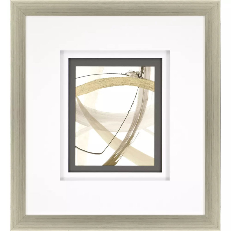 Silver Leaf Block Profile Wood Framed Geometric Art Print