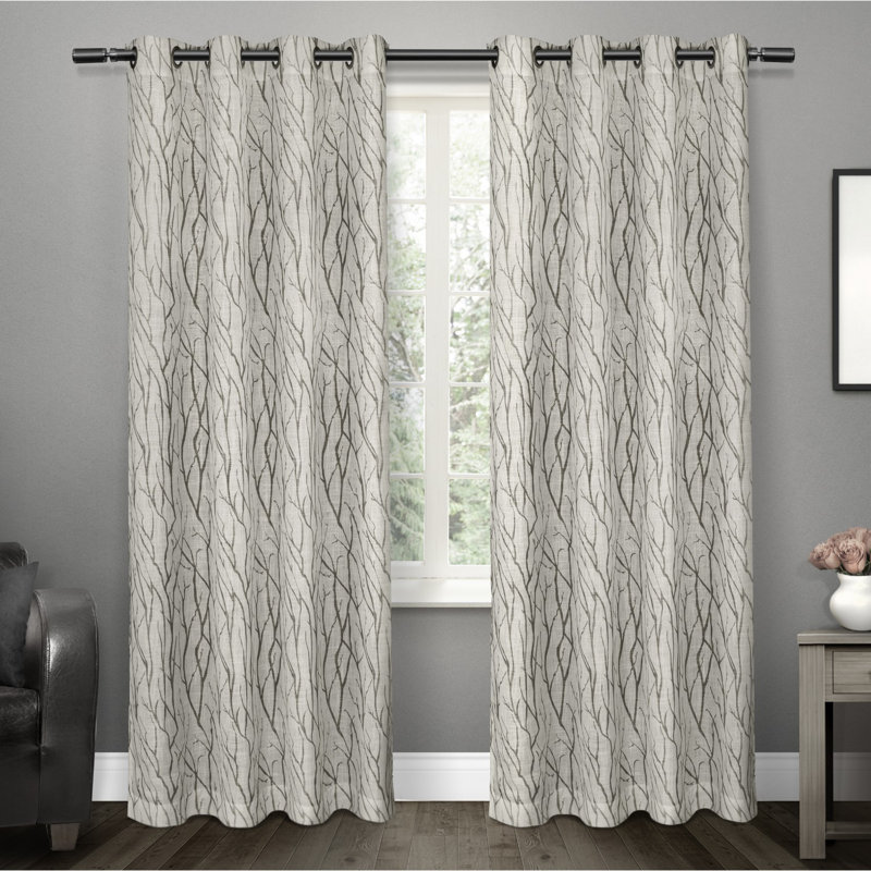 Dove Gray Light-Filtering Linen Look Grommet Curtains