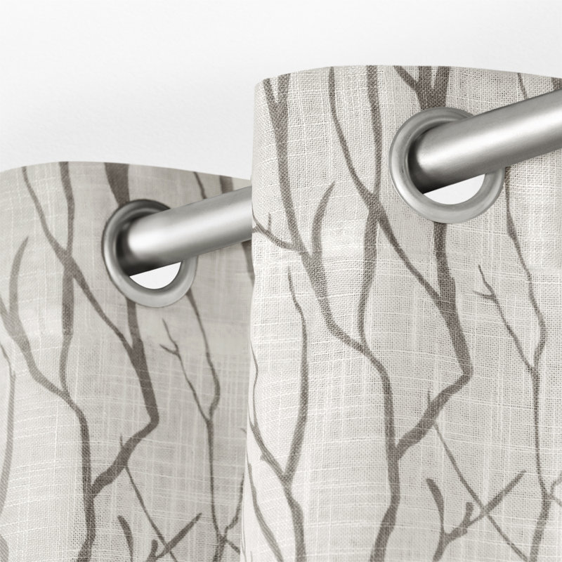 Dove Gray Light-Filtering Linen Look Grommet Curtains