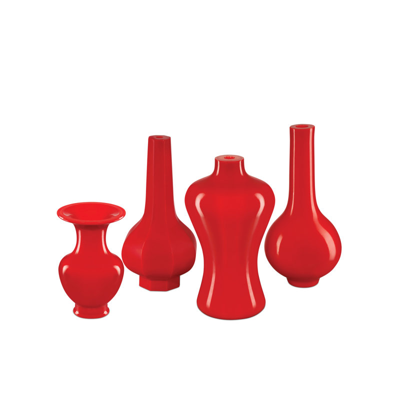 Coral Orange Glass Table Vase for Indoor Use