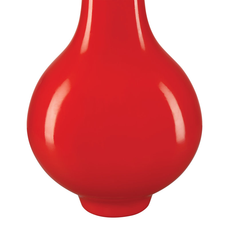Coral Orange Glass Table Vase for Indoor Use