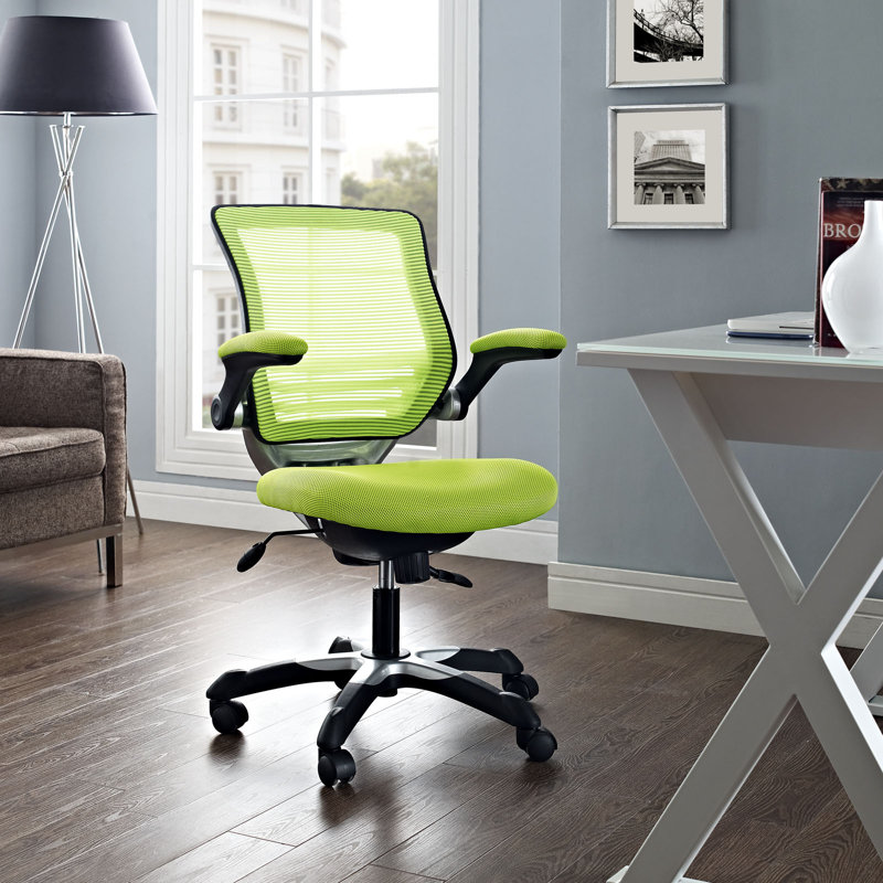 Edge Swivel Office Chair with Adjustable Arms in Tan Vinyl