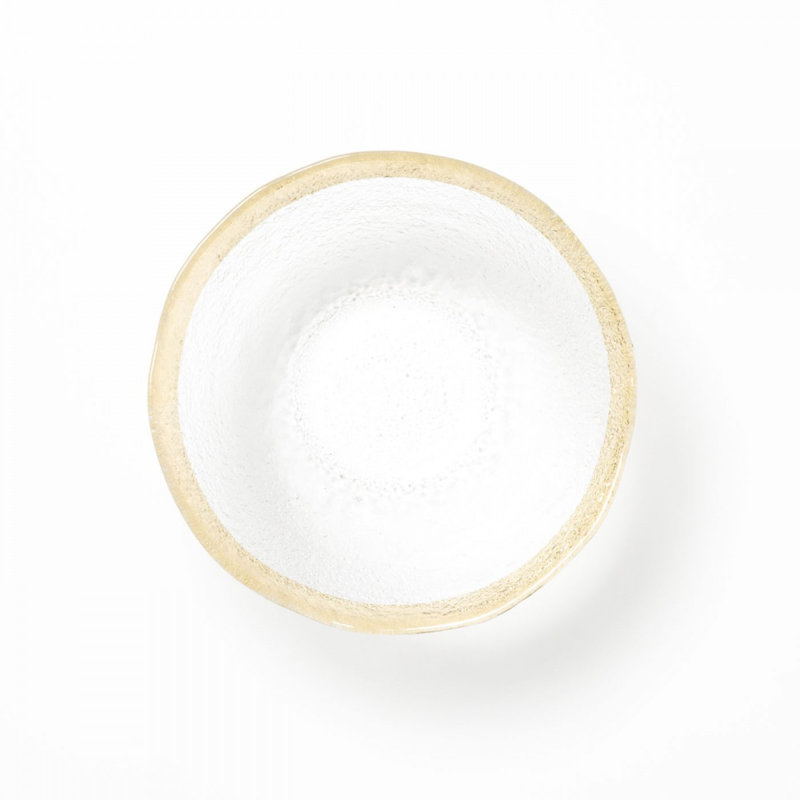 Contemporary Gold Accent Glass Cereal Bowl 6.25"