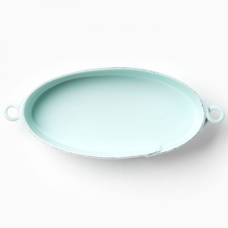 Aqua Ceramic 15.5" Handled Oval Baking Dish