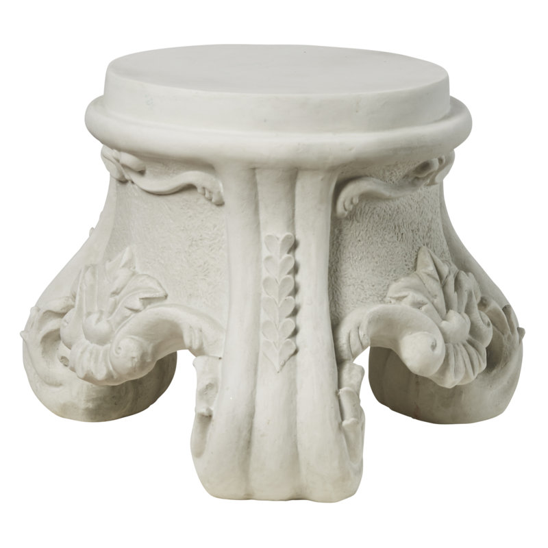 Rococo-Inspired Faux Stone Finish Sculptural Pedestal