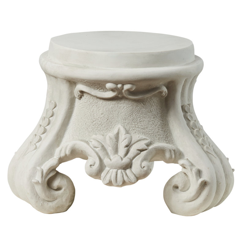 Rococo-Inspired Faux Stone Finish Sculptural Pedestal