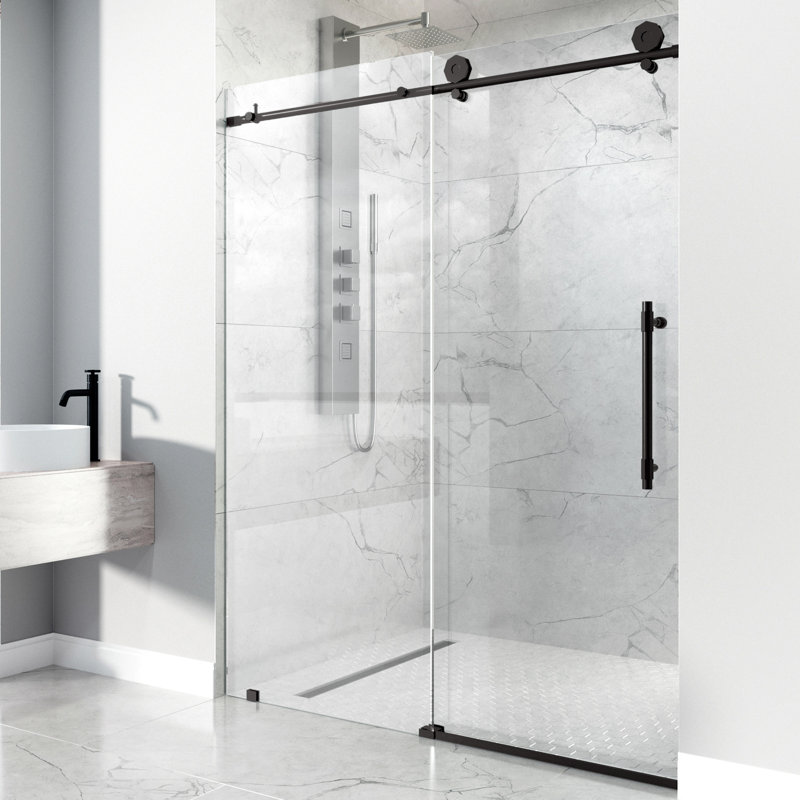 Elan Hart 72" Frameless Sliding Shower Door with Clear Glass