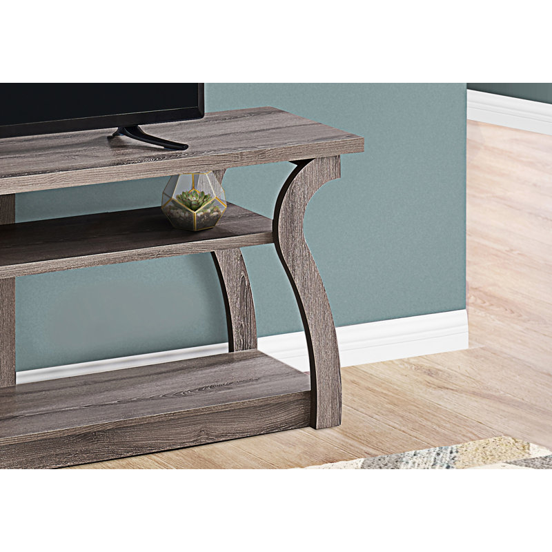 Dark Taupe 60-Inch Contemporary Media Console with Shelves