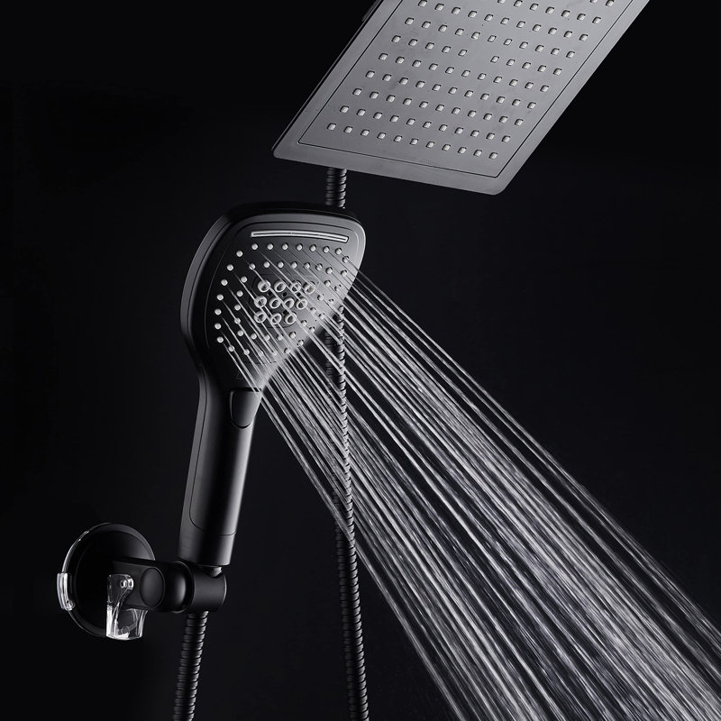 Ultra-Luxury Matte Black 9" Rainfall Shower Head and Handheld Combo