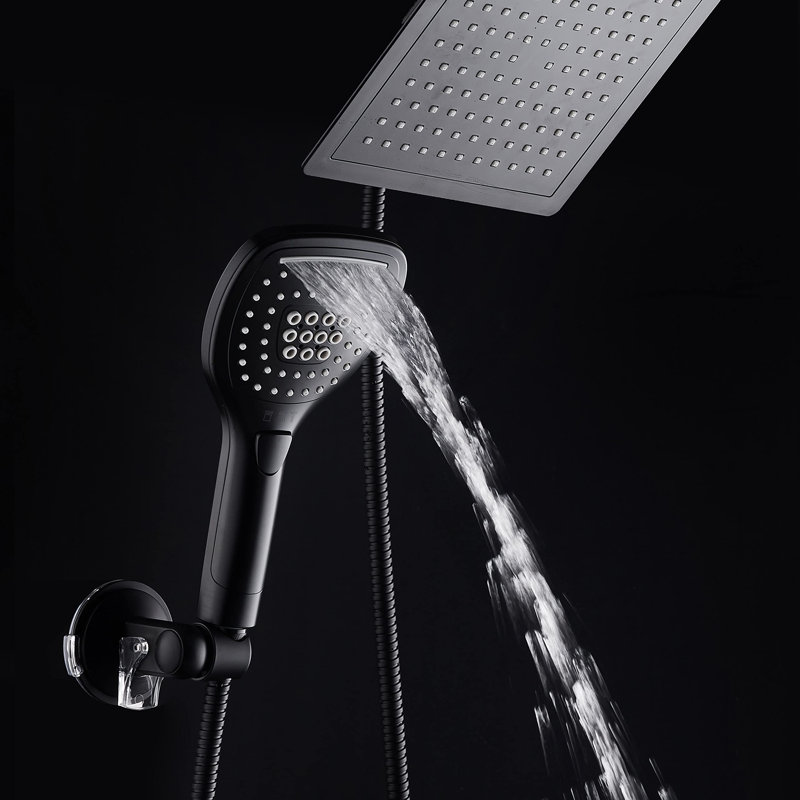 Ultra-Luxury Matte Black 9" Rainfall Shower Head and Handheld Combo