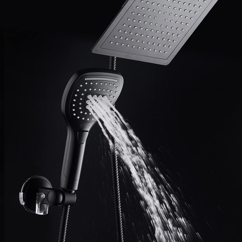 Ultra-Luxury Matte Black 9" Rainfall Shower Head and Handheld Combo
