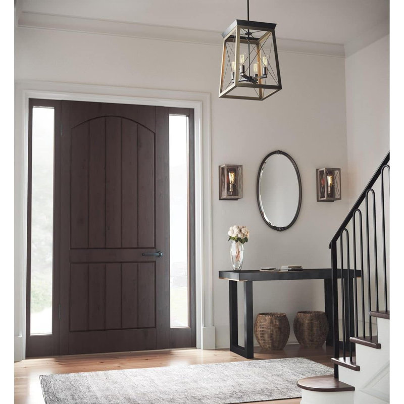 Antique Bronze and Oak Farmhouse Wall Sconce