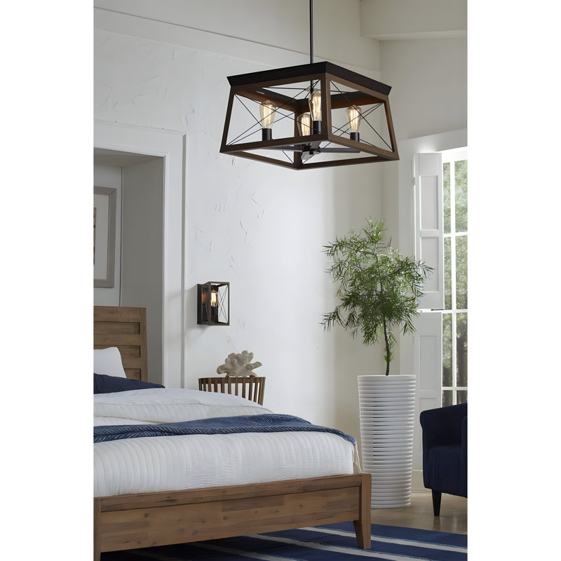 Antique Bronze and Oak Farmhouse Wall Sconce