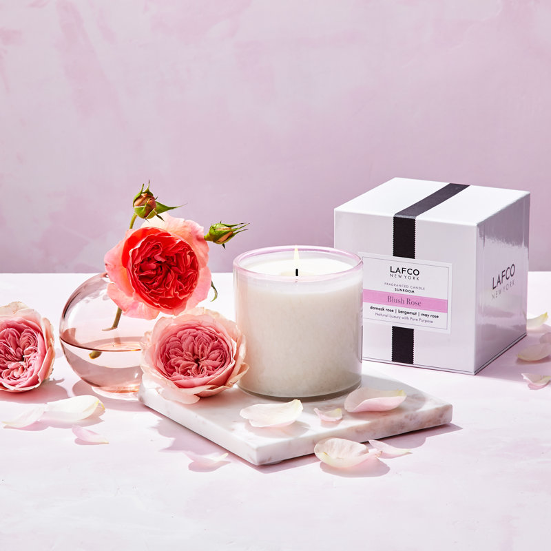Blush Rose 6 oz Soy Wax Candle with Pink Pepper & Bergamot Notes