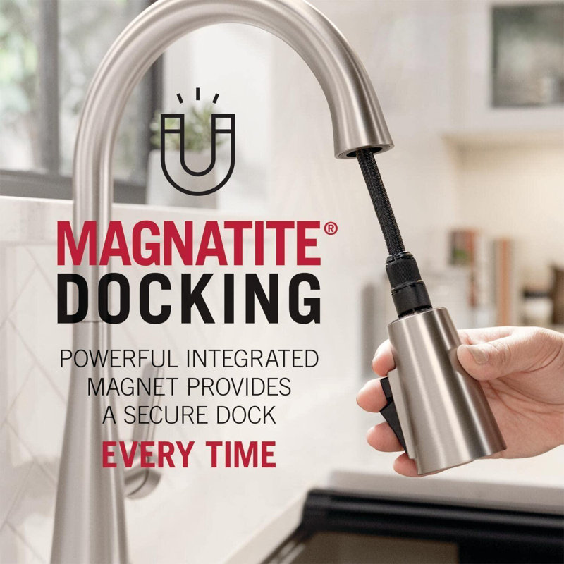 Almari Stainless Steel Pull-Out Kitchen Faucet with Magnetic Docking