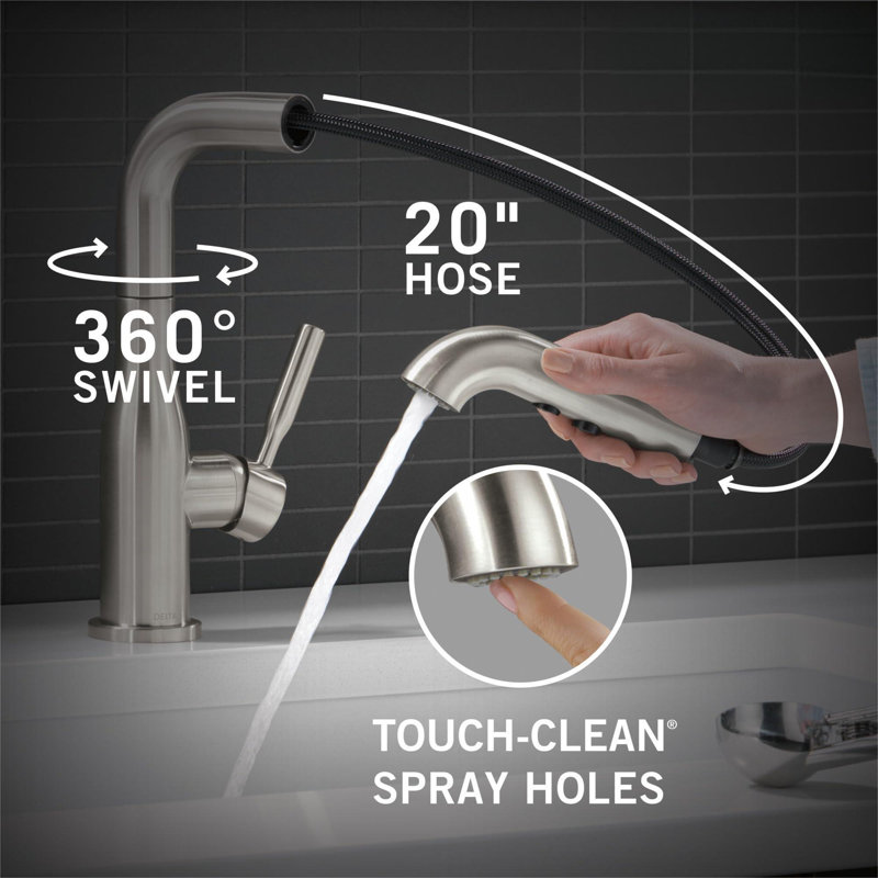 Almari Stainless Steel Pull-Out Kitchen Faucet with Magnetic Docking
