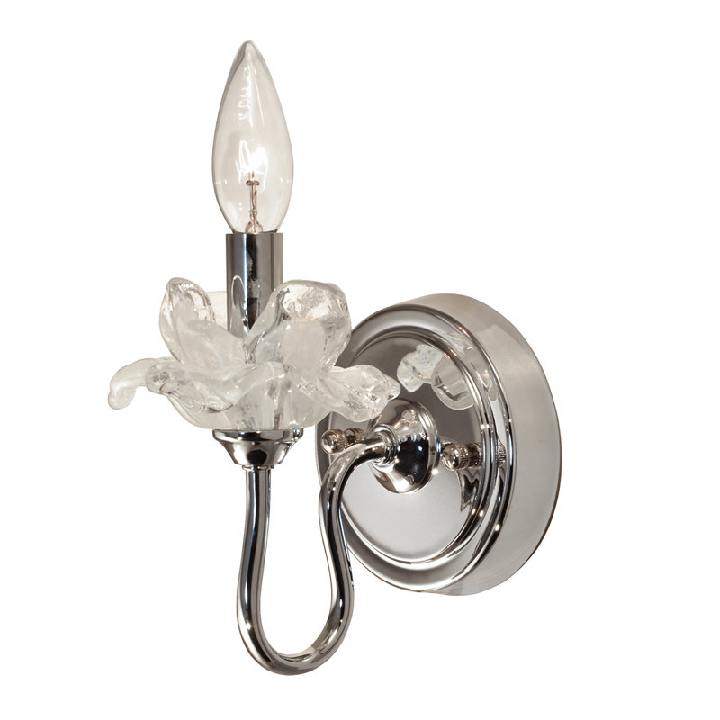 Bittersweet Faceted Floral Chrome Wall Sconce