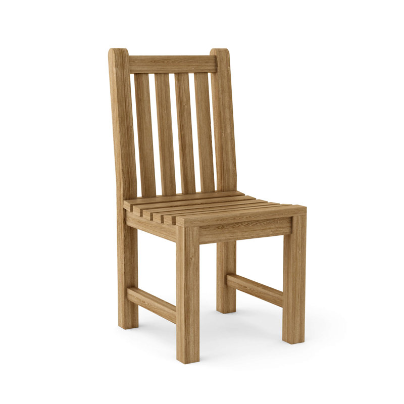 Braxton Teak Brown Armless Dining Side Chair