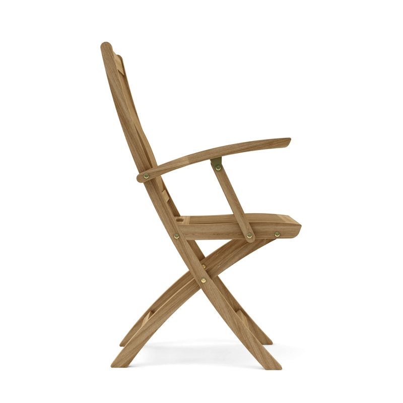 Teak Folding Outdoor Dining Armchair with Cushions