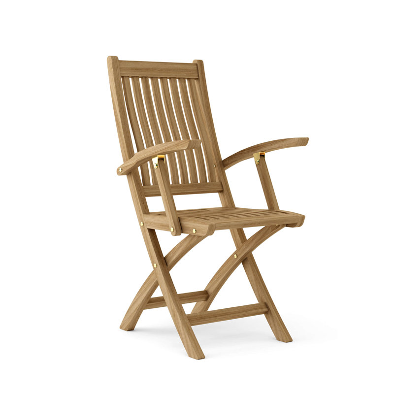 Teak Folding Outdoor Dining Armchair with Cushions