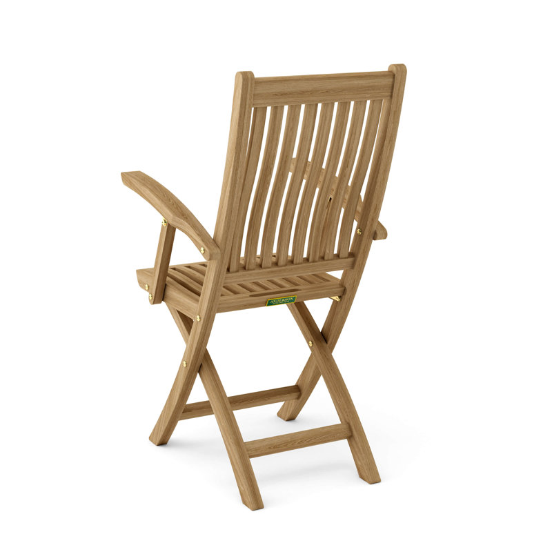 Teak Folding Outdoor Dining Armchair with Cushions
