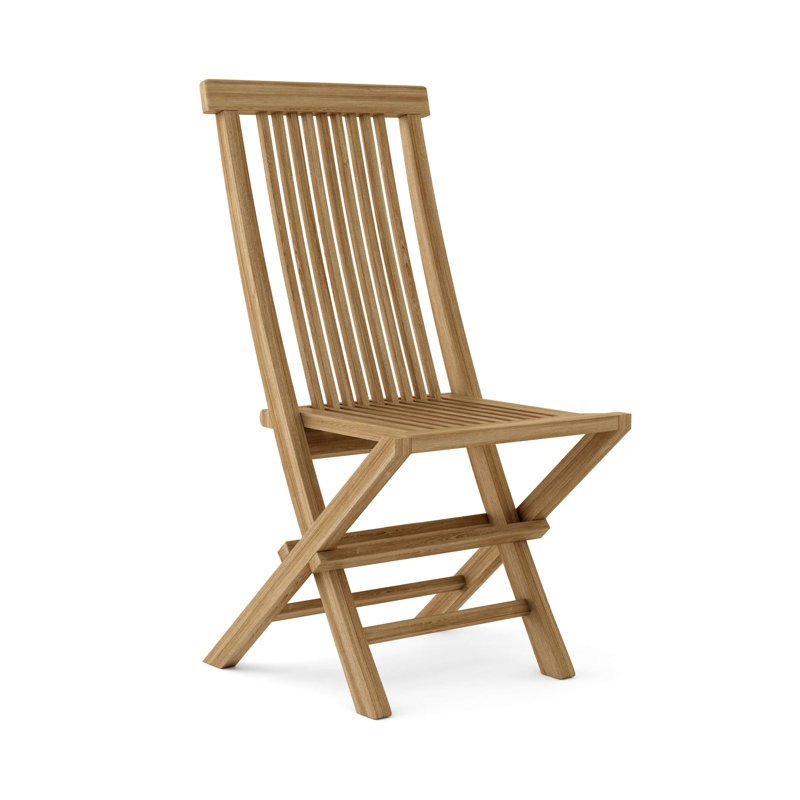 Bristol Natural Teak Armless Folding Outdoor Dining Chair