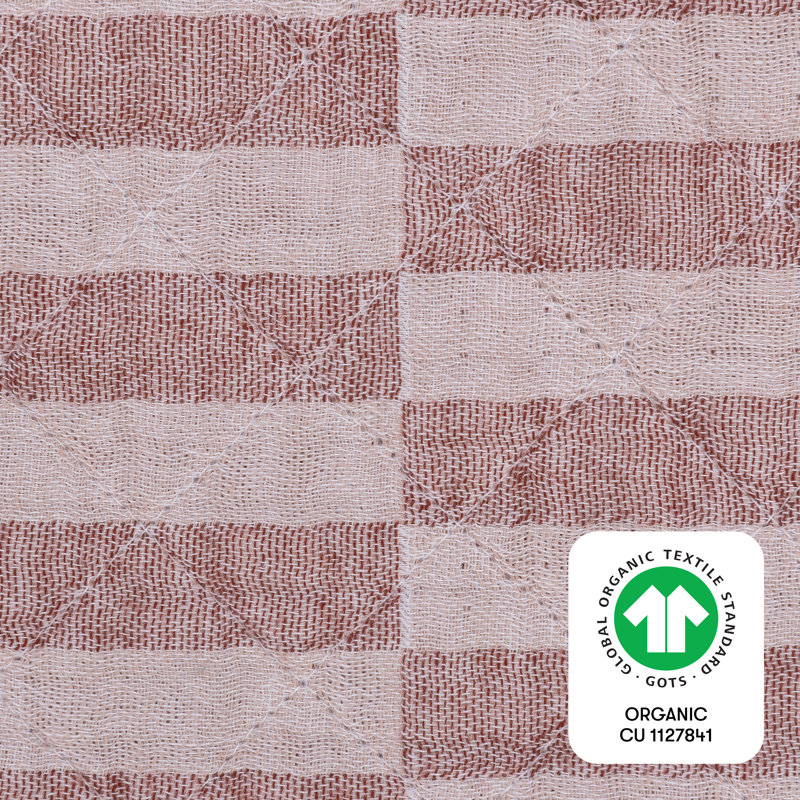 Maroon Stripe Quilted Muslin Cotton Changing Pad Cover