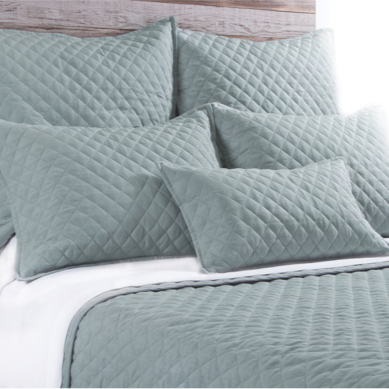 Hampton Quilted Standard Sham in Cream - Organic Linen