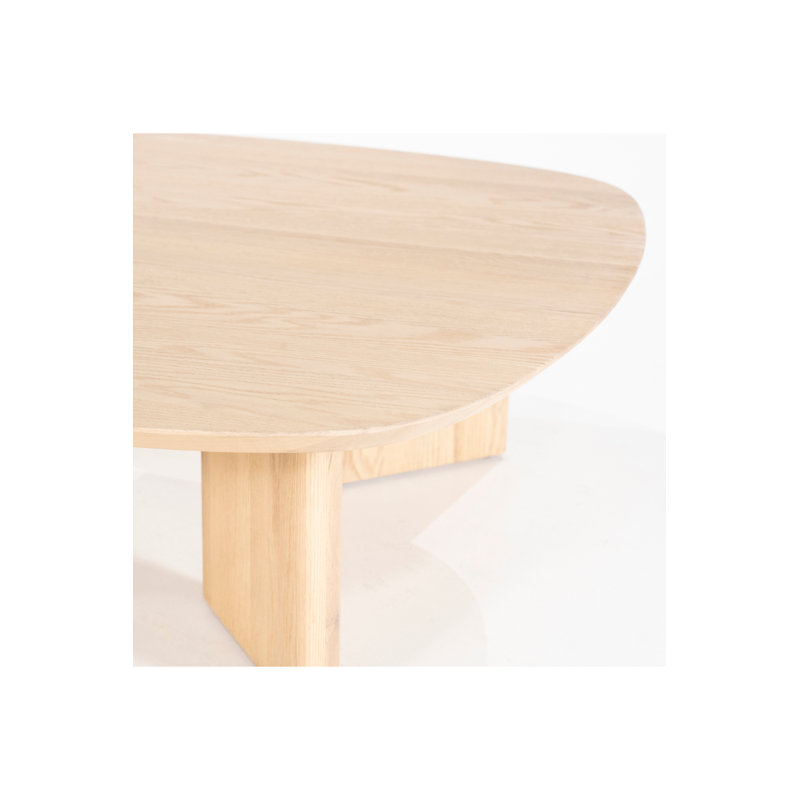 Natural Oak Low Profile Coffee Table with Varnished Finish