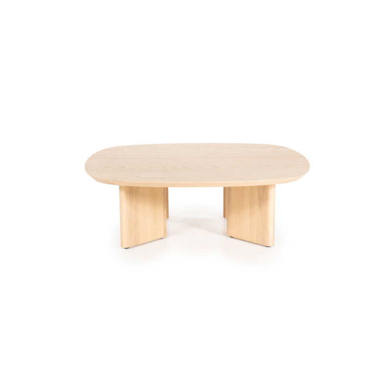 Natural Oak Low Profile Coffee Table with Varnished Finish