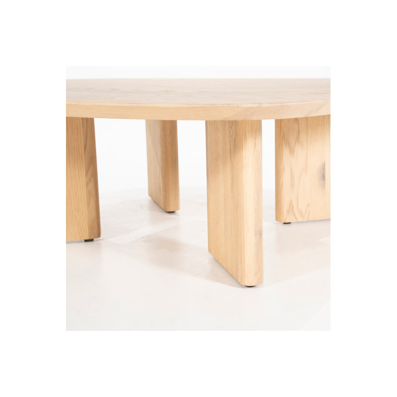 Natural Oak Low Profile Coffee Table with Varnished Finish
