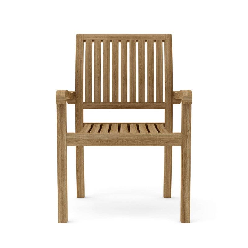Aspen Teak Wood Stackable Outdoor Dining Armchair Set