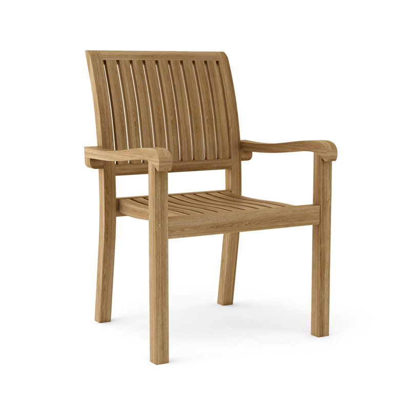 Aspen Teak Wood Stackable Outdoor Dining Armchair Set