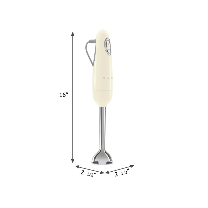 Cream Glossy Stainless Steel Variable Speed Immersion Blender