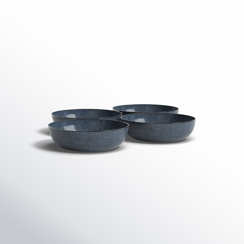 Esma Dark Blue Ceramic 32 Oz Large Pasta Bowl Set
