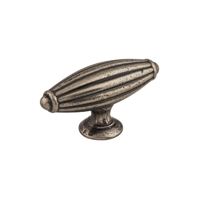 Pewter Antique Traditional T-Handle Bar Knob with Mounting Hardware