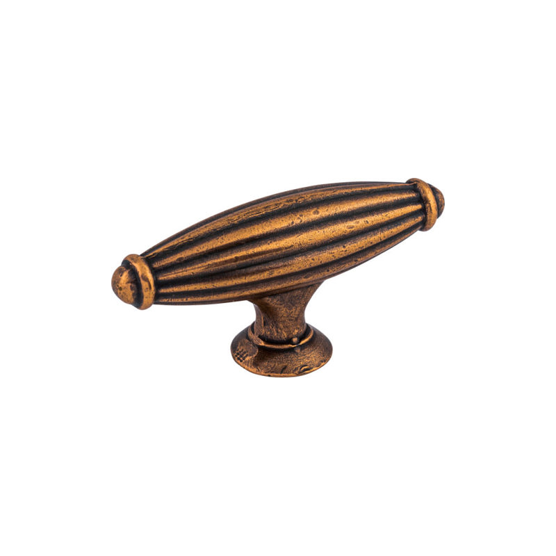Old English Copper T-Handle Cabinet Knob with Mounting Hardware