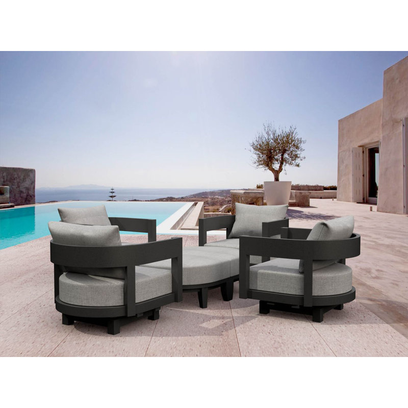 Coronado Dark Grey Aluminum 6-Piece Outdoor Conversation Set