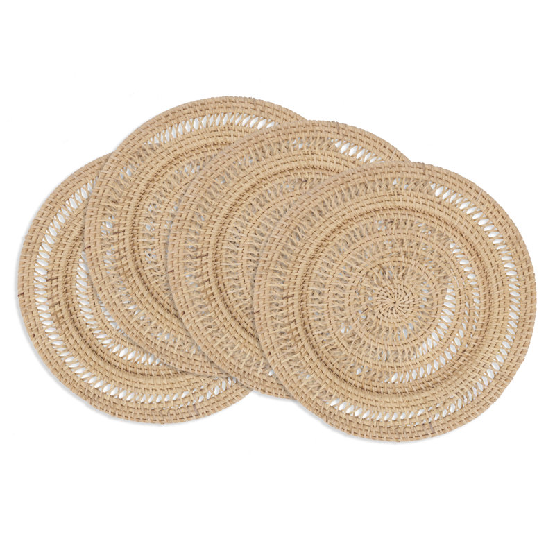 Natural Rattan Handwoven Charger Plates Set of 4