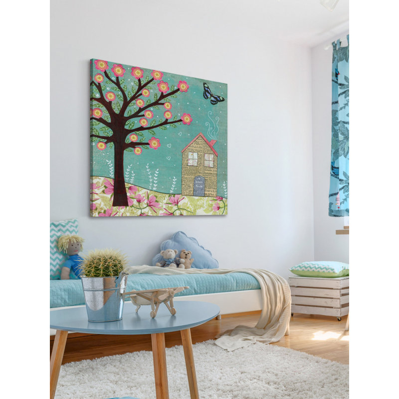 Dream House Floral Landscape Canvas Art, 20" x 20"