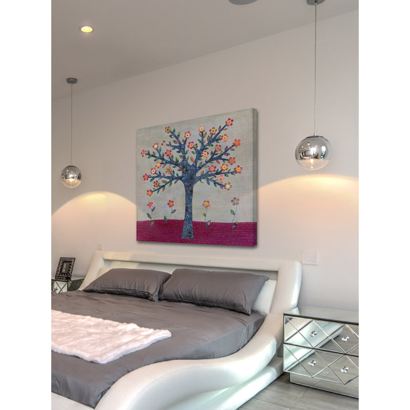 Colorful Floral Tree Landscape Canvas Art Print