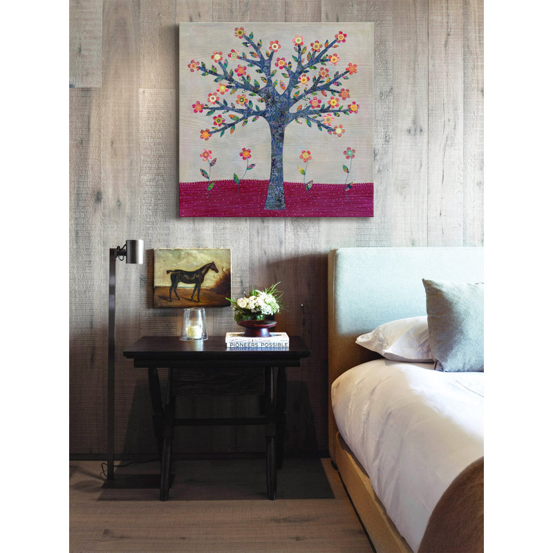 Colorful Floral Tree Landscape Canvas Art Print