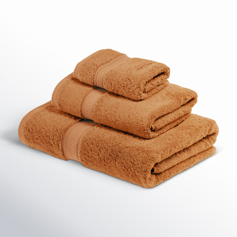 Rust Egyptian Cotton 800 GSM Heavy Luxury Bath Towel Set, 6 Pieces